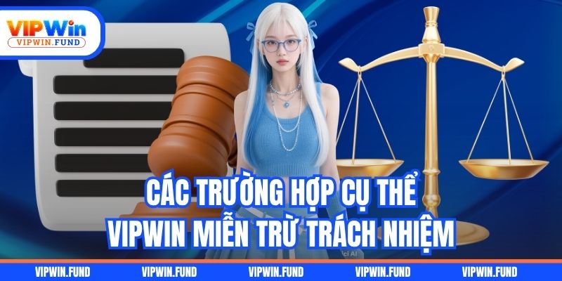 Các trường hợp cụ thể VIPWIN miễn trừ trách nhiệm